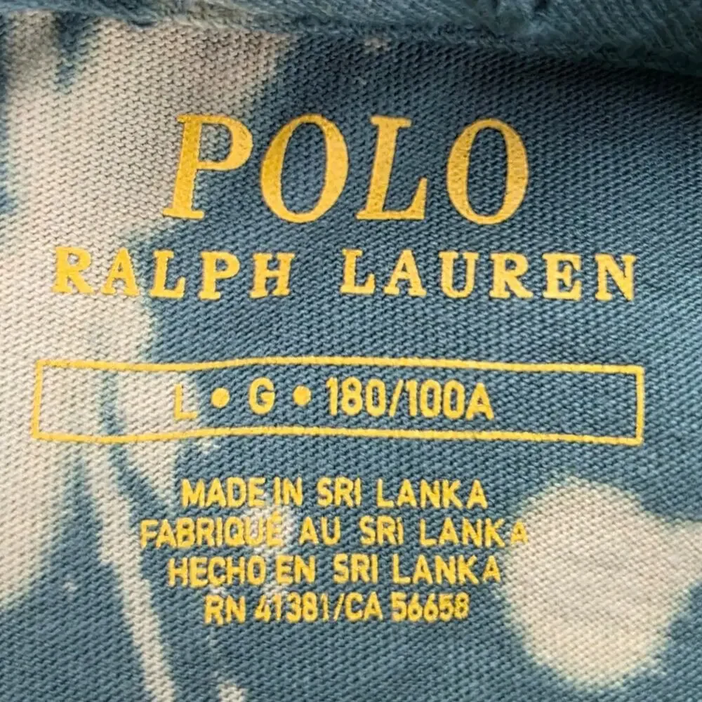 Polo Ralph Lauren Green Tie Dye Long Sleeve Pullover Hoodie Size Large